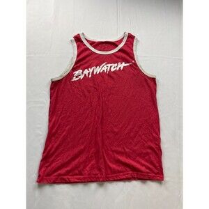 Baywatch Tank Top Womens Red Malibu Beach Patrol Sleeveless‎ Summer Scoop Neck